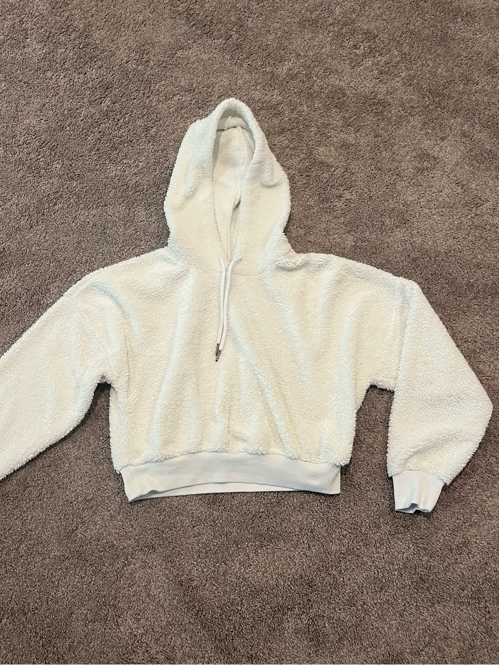 Adore Me White Sherpa Hoodie, Medium